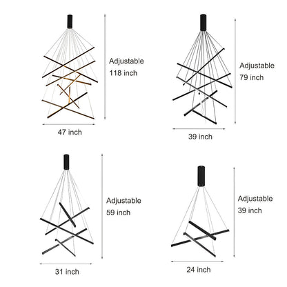 Simple Dimmable LED Black Pendant Light with Remote