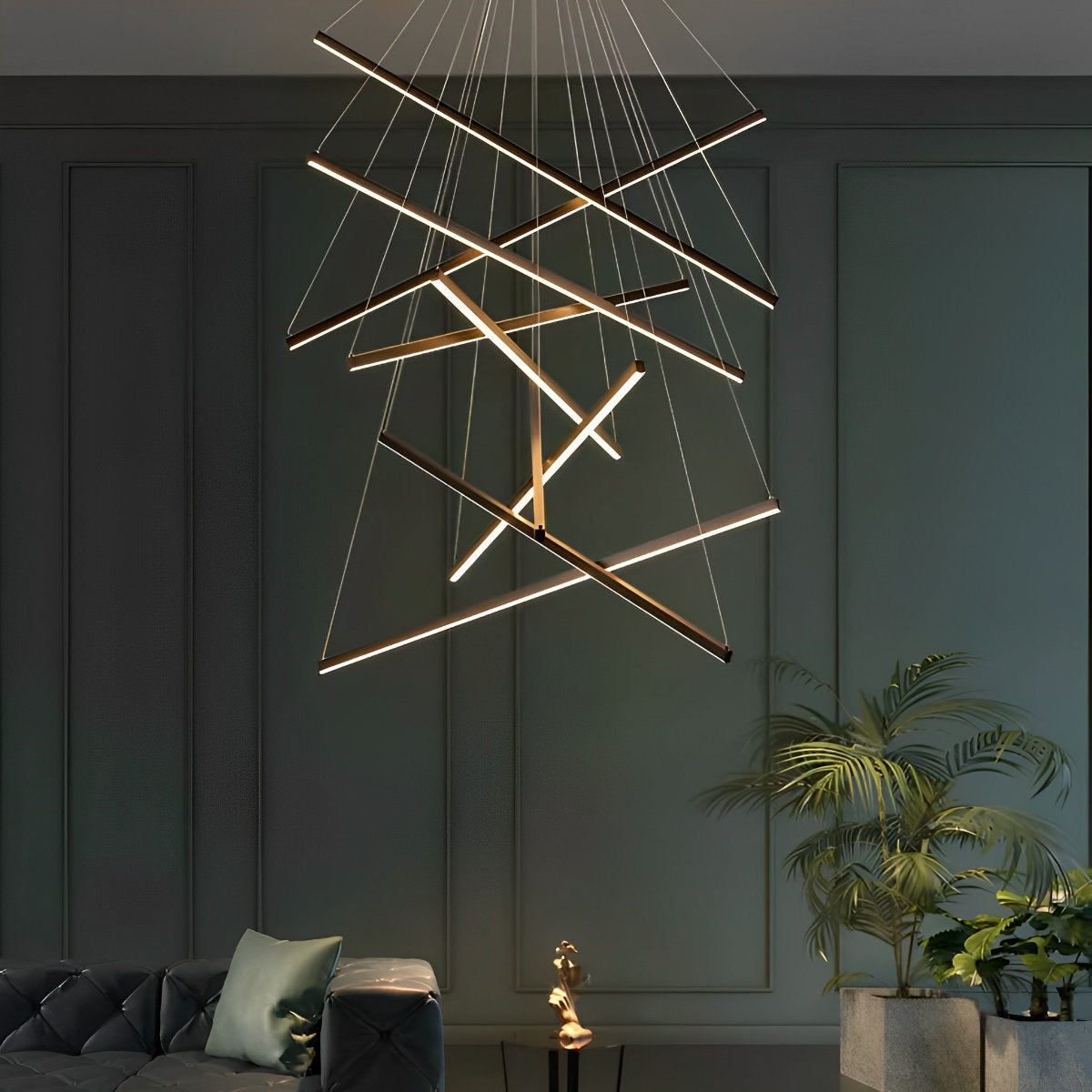 Simple Dimmable LED Black Pendant Light with Remote