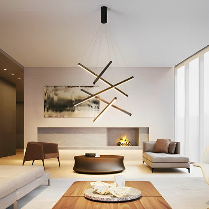 Simple Dimmable LED Black Pendant Light with Remote