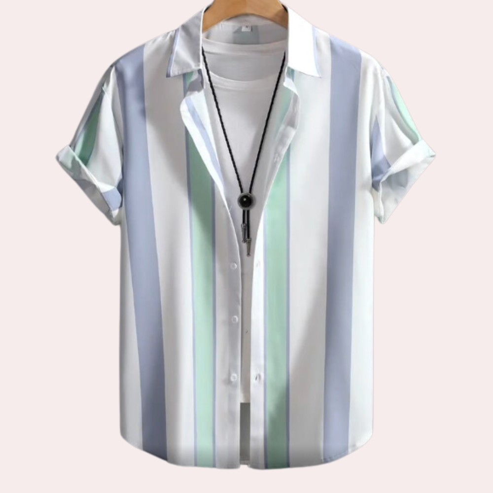 Simple Classic Striped Button Down Shirt - Pexav