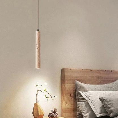 Minimalist Travertine Wabi-Sabi Style LED Chandelier - LumoLine-1 Head-Nora Luxe
