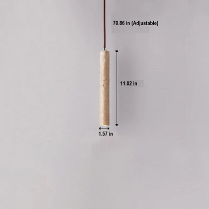 Minimalist Travertine Wabi-Sabi Style LED Chandelier - LumoLine-1 Head-Nora Luxe