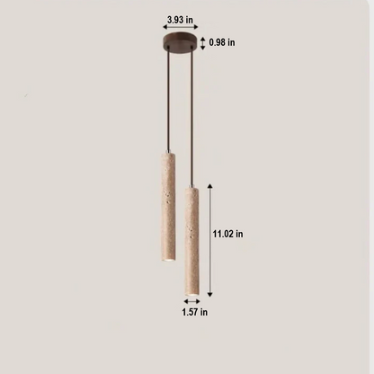 Minimalist Travertine Wabi-Sabi Style LED Chandelier - LumoLine-1 Head-Nora Luxe