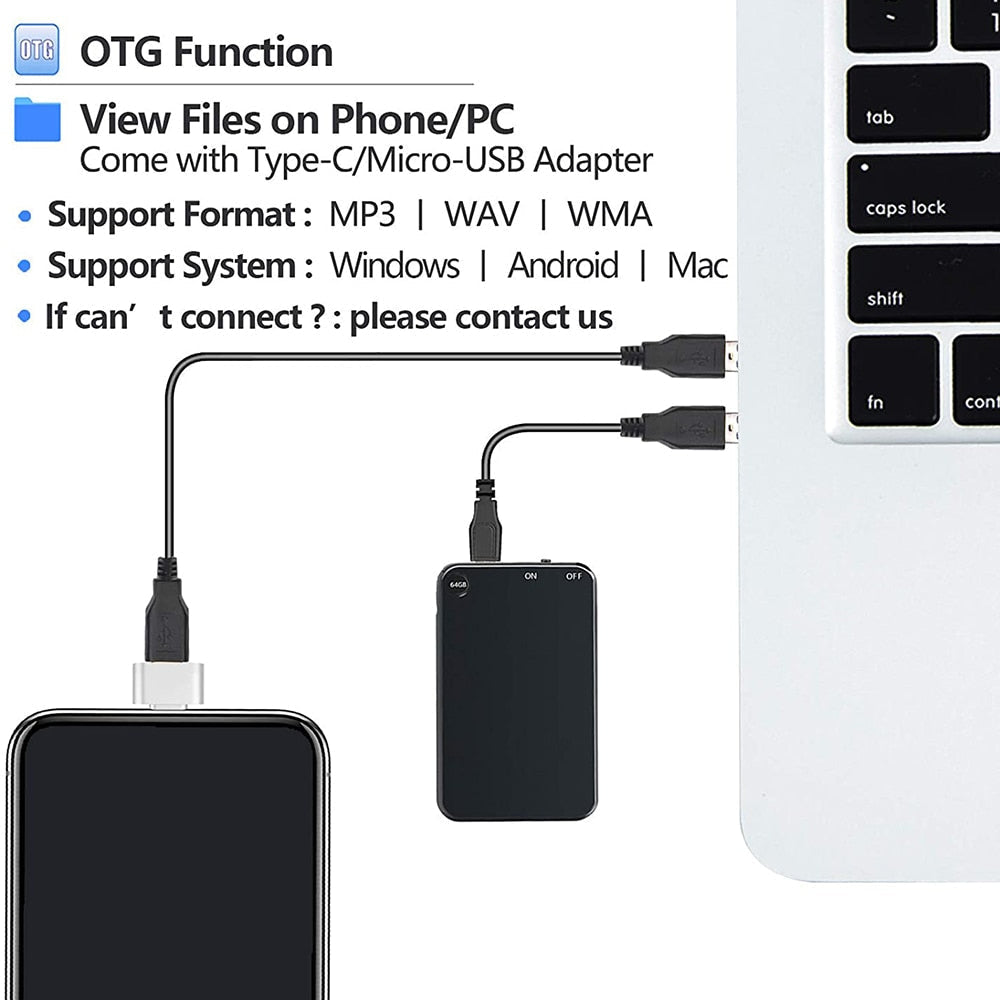 Compact Handsfree Digital Voice Recorder