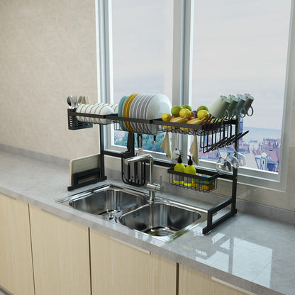 Large Kitchen Sink Dish Rack Stainless Steel Drainer