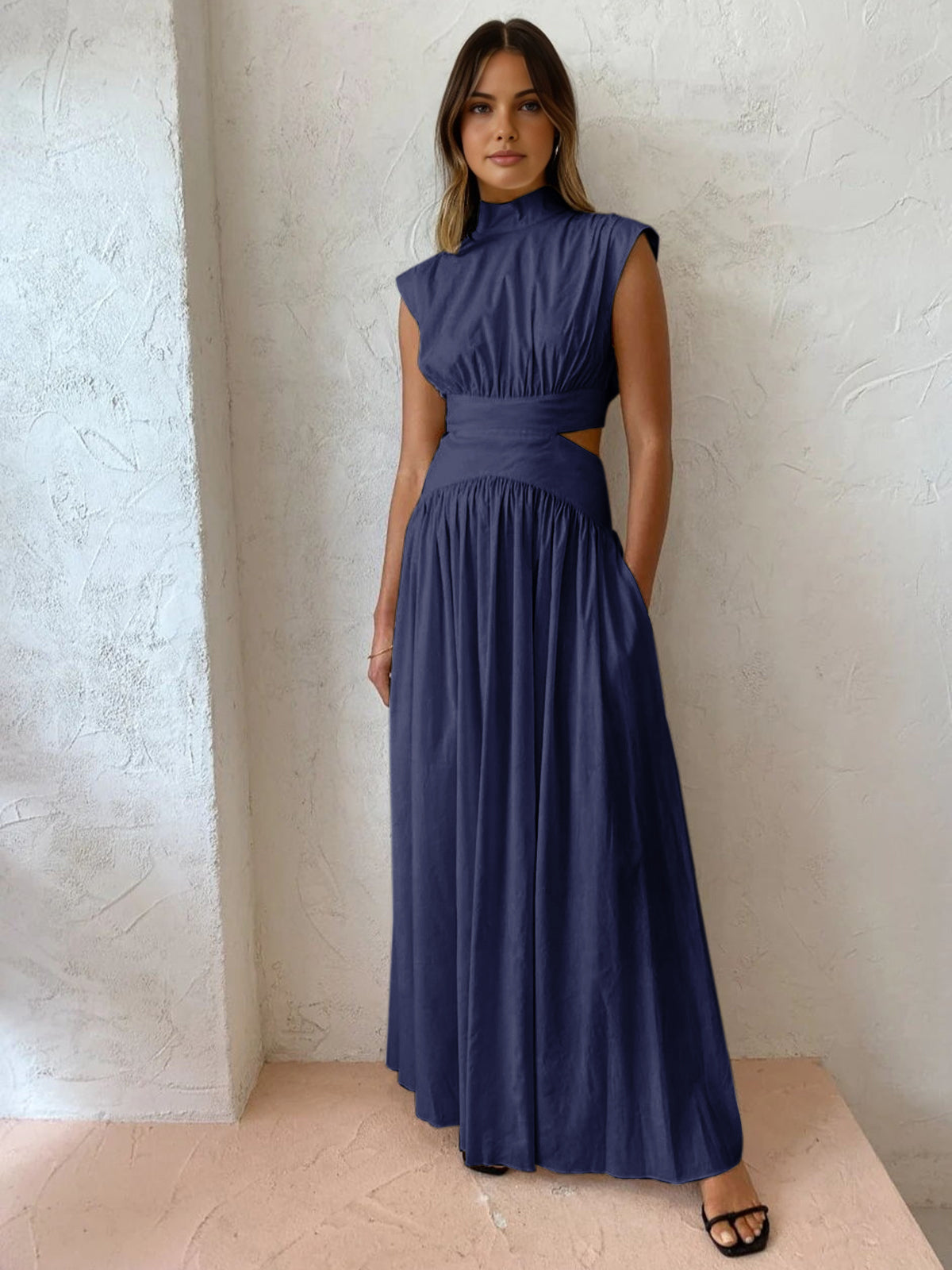 Scoop Neck Cutout Maxi Dress