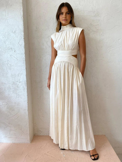 Scoop Neck Cutout Maxi Dress - Pexav