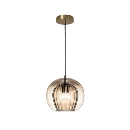 Modern Aluminium-Glass Pendant Lamp - LumaLite-Cognac-Cold White-Nora Luxe