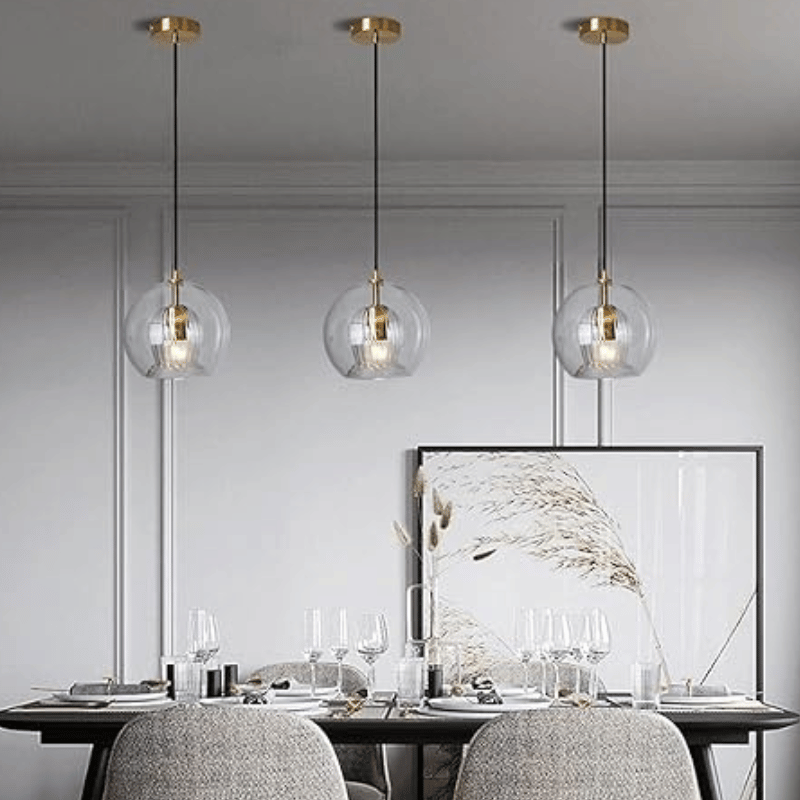 Modern Aluminium-Glass Pendant Lamp - LumaLite-Transparent-Neutral White-Nora Luxe