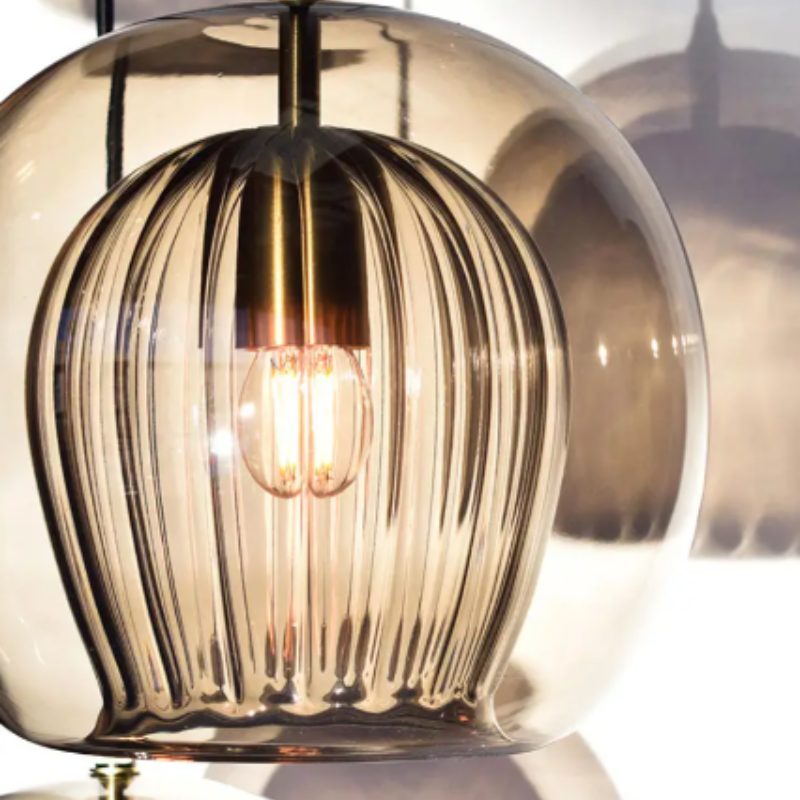 Modern Aluminium-Glass Pendant Lamp - LumaLite-Transparent-Neutral White-Nora Luxe
