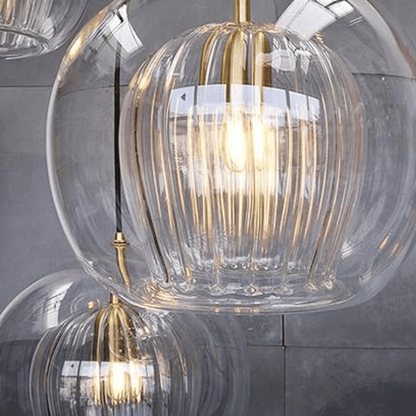 Modern Aluminium-Glass Pendant Lamp - LumaLite-Transparent-Neutral White-Nora Luxe
