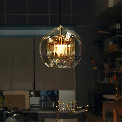 Modern Aluminium-Glass Pendant Lamp - LumaLite-Transparent-Neutral White-Nora Luxe