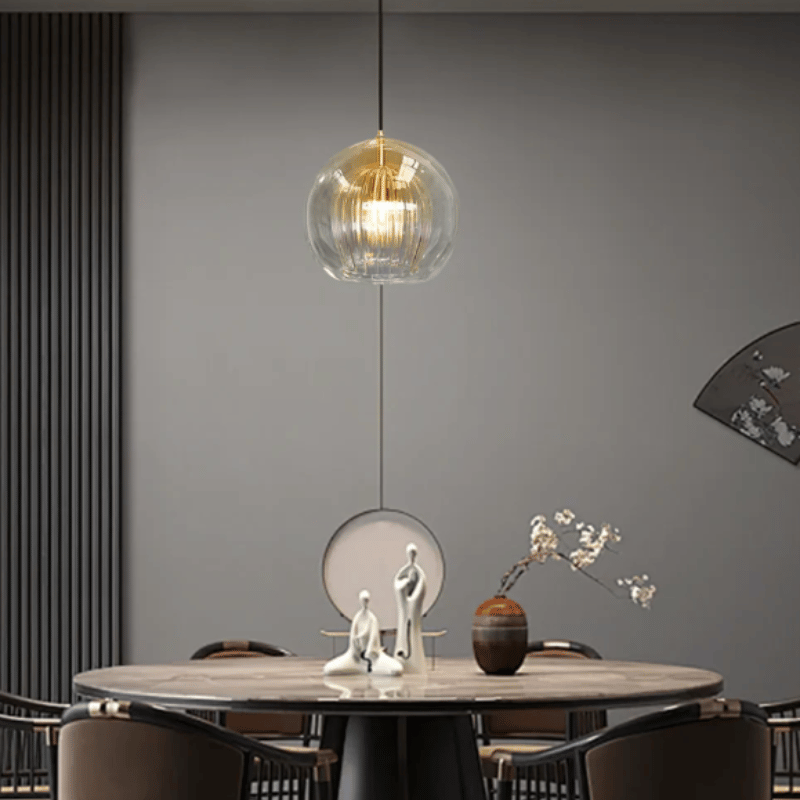Modern Aluminium-Glass Pendant Lamp - LumaLite-Transparent-Neutral White-Nora Luxe