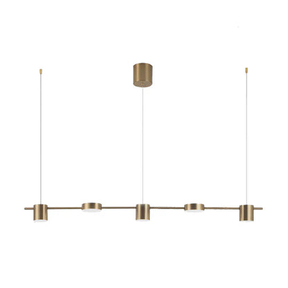 Modern Aluminium Pendant Lamp - AuraDrum-Gold-3-White-Nora Luxe