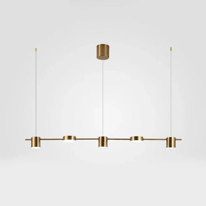 Modern Aluminium Pendant Lamp - AuraDrum-Gold-3-White-Nora Luxe
