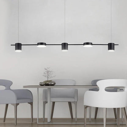 Modern Aluminium Pendant Lamp - AuraDrum-Gold-3-White-Nora Luxe
