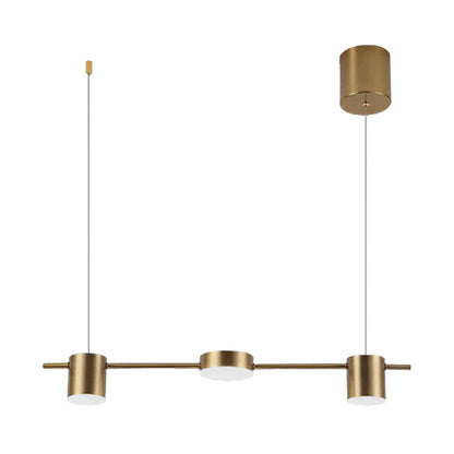 Modern Aluminium Pendant Lamp - AuraDrum-Gold-3-White-Nora Luxe