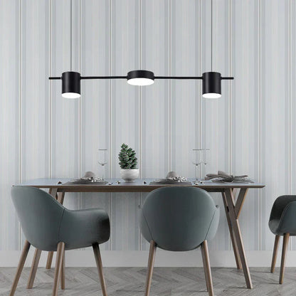 Modern Aluminium Pendant Lamp - AuraDrum-Gold-3-White-Nora Luxe