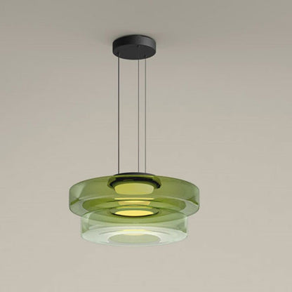 Modern Glass Pendant Light in Bauhaus Style - AuroraSphere-Green-2 Level-D 13.78 x H 8.66 inches-Nora Luxe