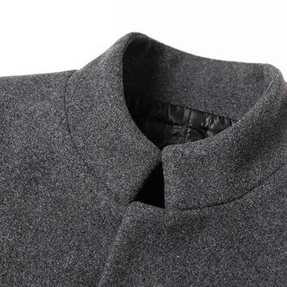 Modern Long Men's Coat - Alexander-Bordeaux Red-M-Nora Luxe