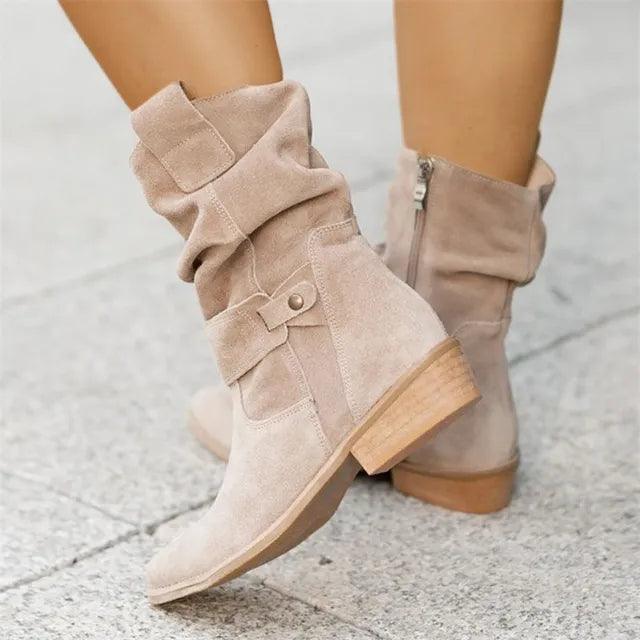 Stylish Ankle Suede Boots - Nova - Pexav