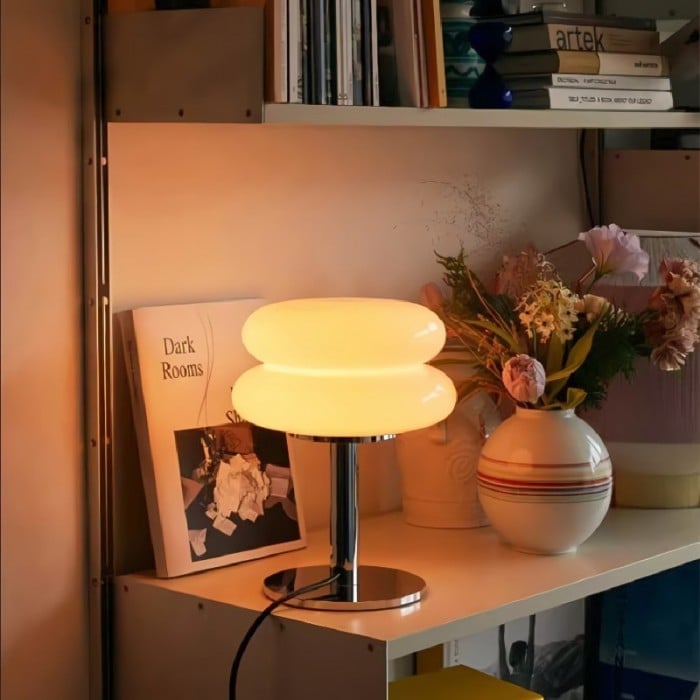 Sleek Glass Desk Lamp Simple Chic Style - Pexav