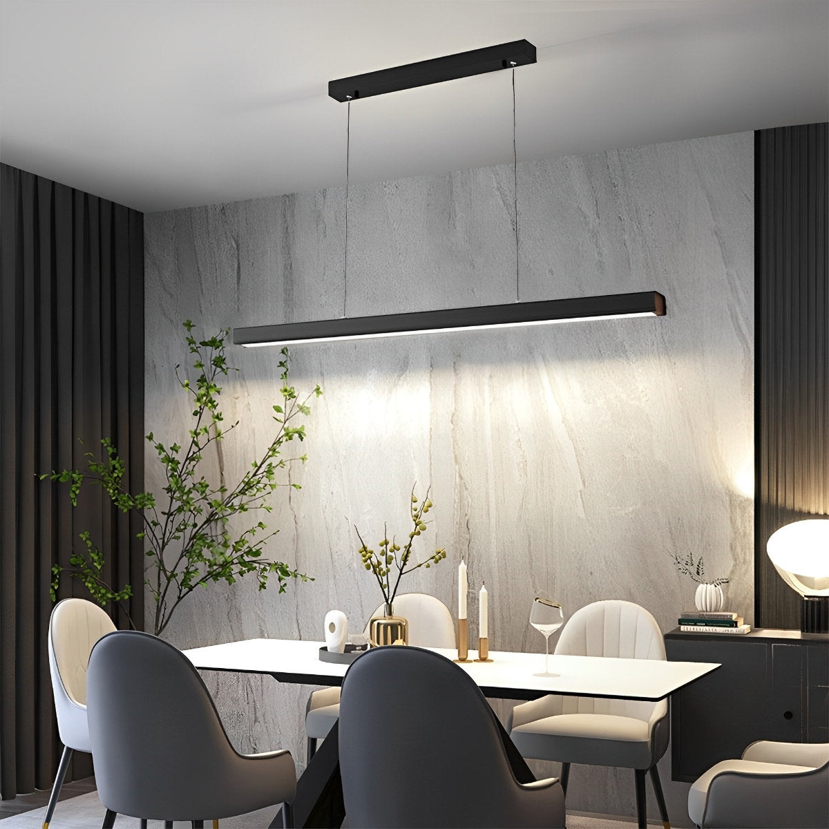 Slim Contemporary LED Pendant Lighting Bar