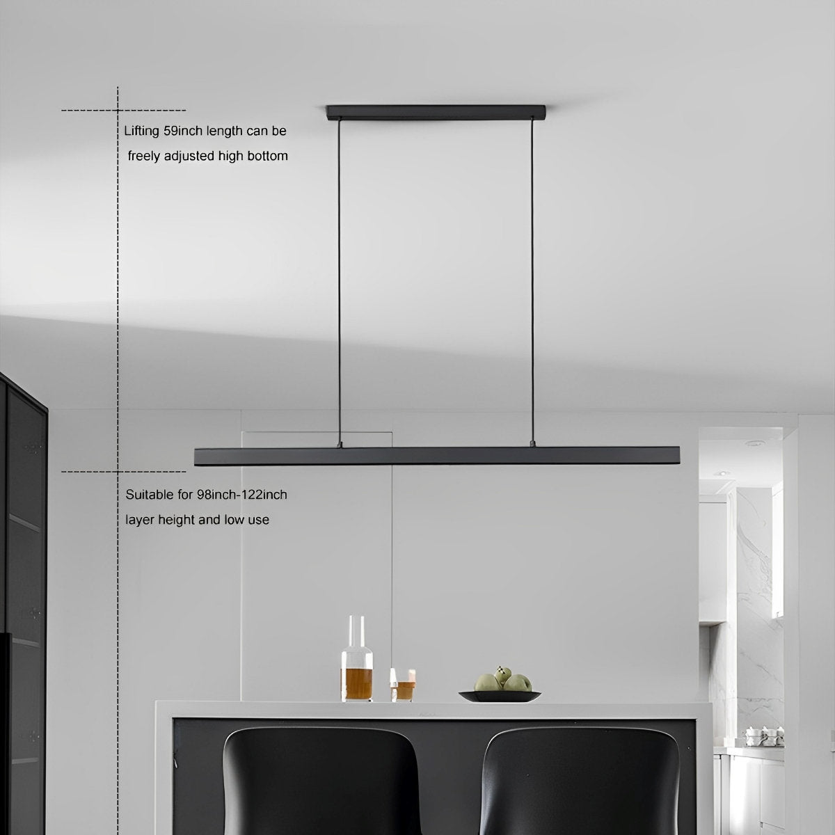 Slim Contemporary LED Pendant Lighting Bar