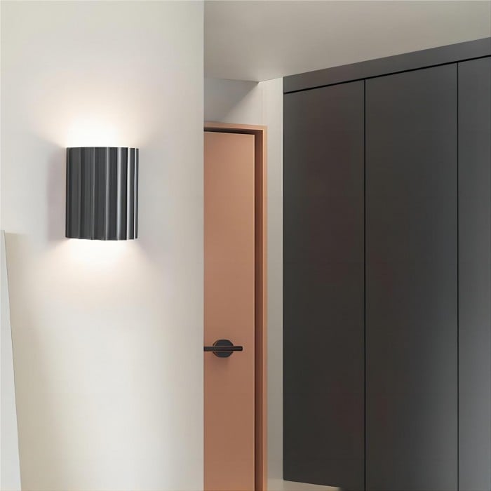 Modern Fluted Wall Light in Colourful Ribbed Resin Design