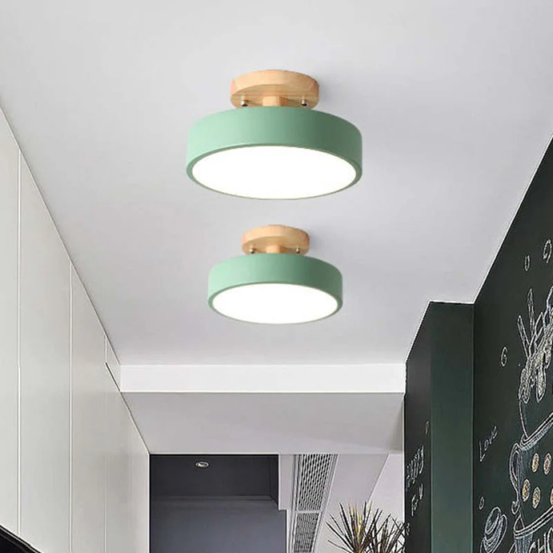 Modern Round LED Ceiling Light - Nova-Wood-Nora Luxe