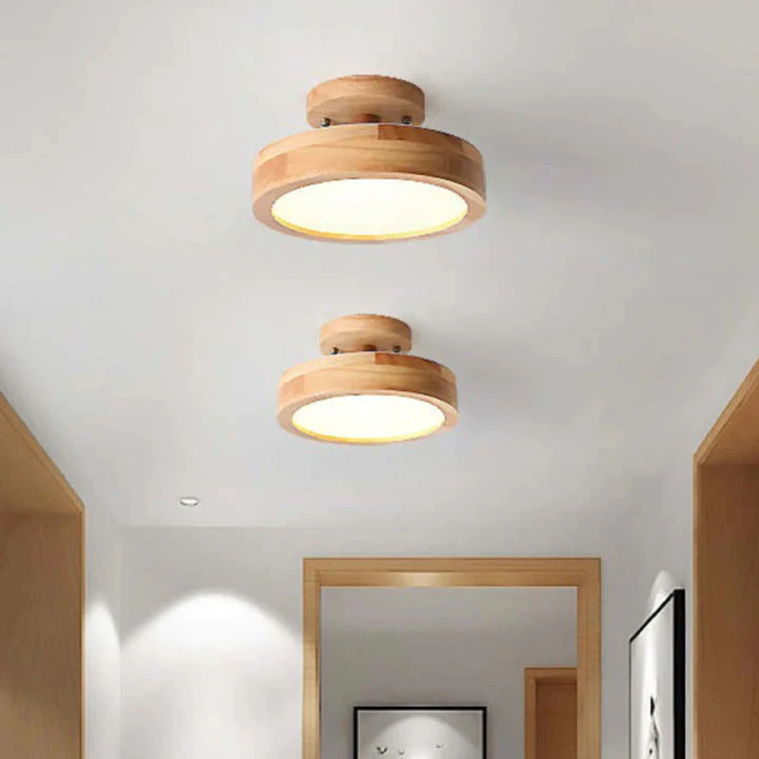 Modern Round LED Ceiling Light - Nova-Wood-Nora Luxe