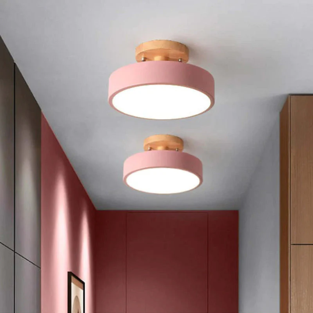 Modern Round LED Ceiling Light - Nova-Wood-Nora Luxe