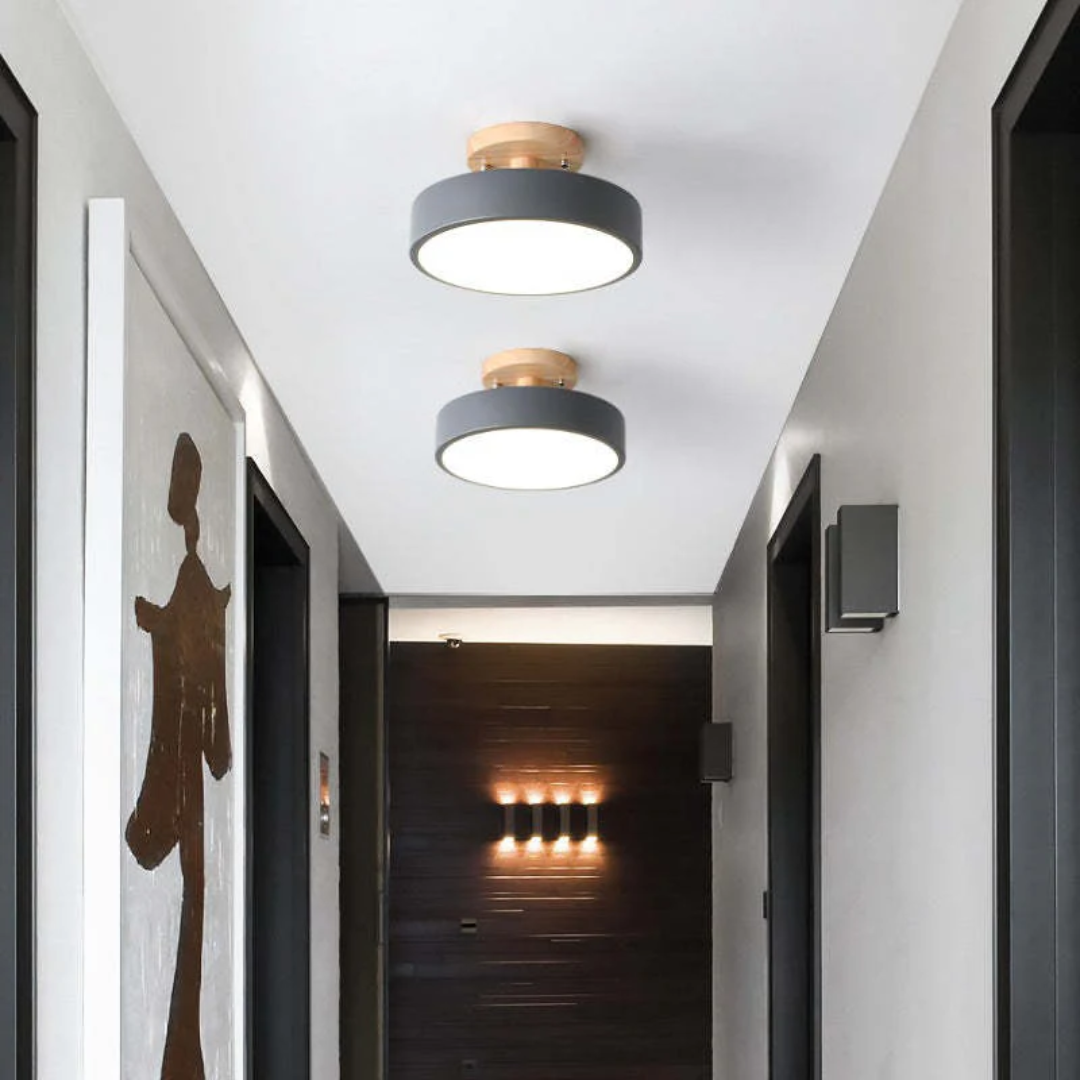 Modern Round LED Ceiling Light - Nova-Wood-Nora Luxe