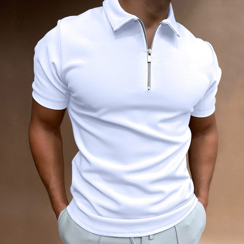 Stylish Zipped Fit Men's Polo Shirt - Pexav