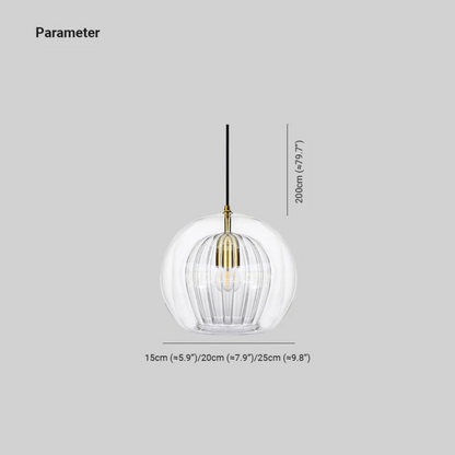 Modern Spherical LED Pendant Light - Aurora Sphere-Amber-5.91 inches-Nora Luxe