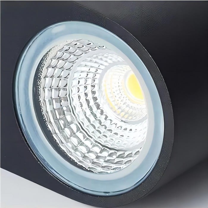 Modern Black Cube Wall Light with Up and Down LED Glow
