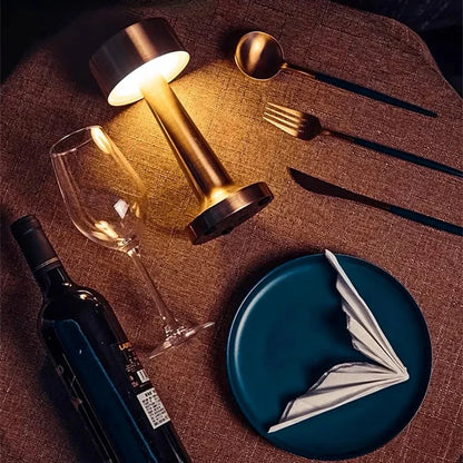 Modern Table Lamp - SleekGlow-Gold/Cylinder-Nora Luxe