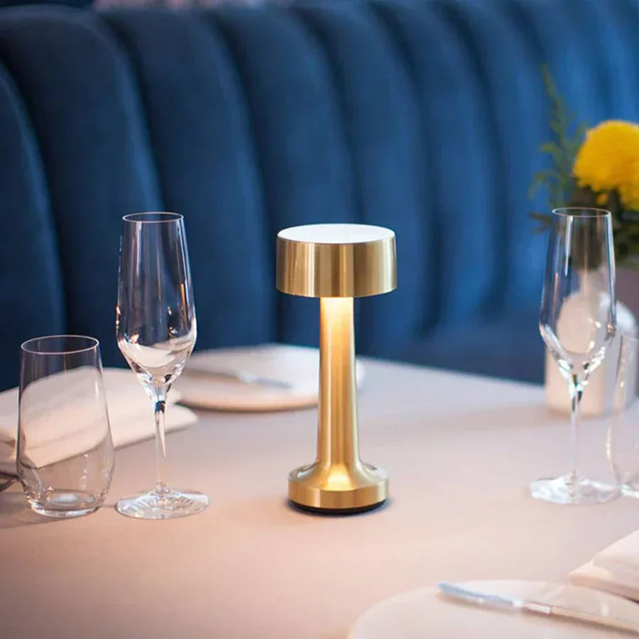 Modern Table Lamp - SleekGlow-Gold/Cylinder-Nora Luxe