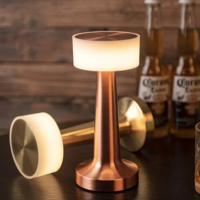 Modern Table Lamp - SleekGlow-Gold/Cylinder-Nora Luxe