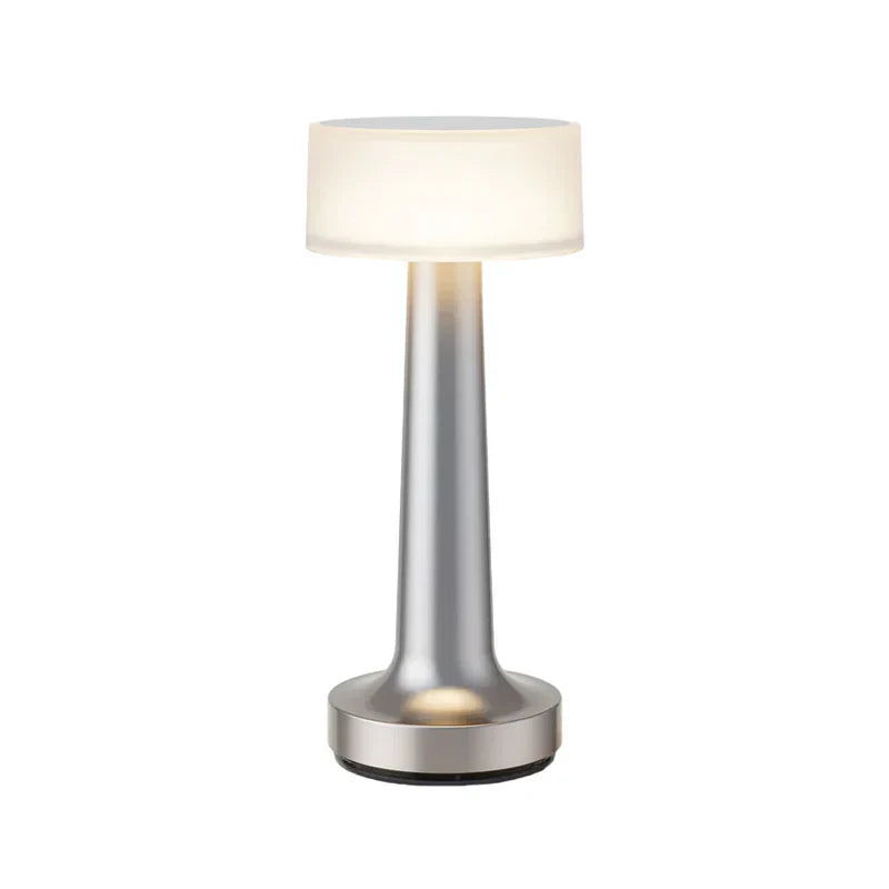 Modern Table Lamp - SleekGlow-Silver/Glowing-Nora Luxe