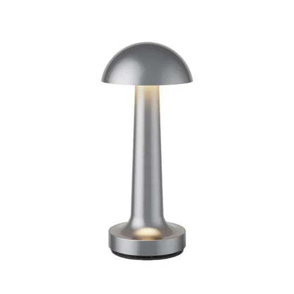 Modern Table Lamp - SleekGlow-Silver/Round-Nora Luxe