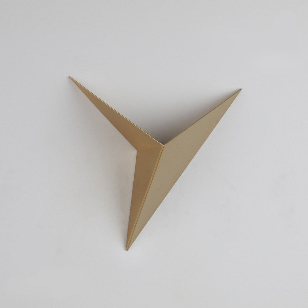 Modern Triangular Wall Lamp - TrigoLux-Gold-Cool White-Nora Luxe