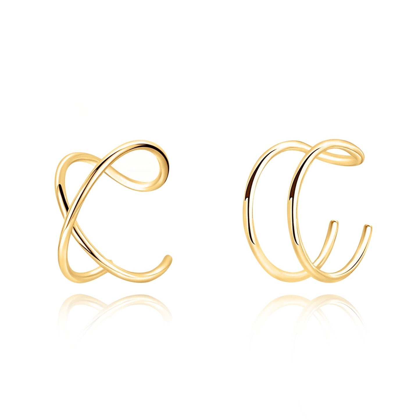 Modern U-Shaped Ear Clips - Nova-You and X-Gold-Nora Luxe