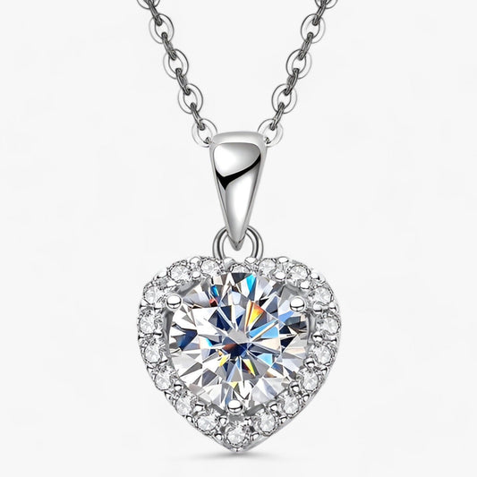Sparkling Heart Shape Pendant Necklace - Pexav