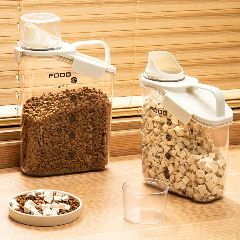Moisture-Proof Pet Food Container with Measuring Cup - FreshBite-95 fl oz-Nora Luxe