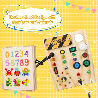 Montessori Toddler Pinboard with 27 LED Lights - BrightMinds-Nora Luxe