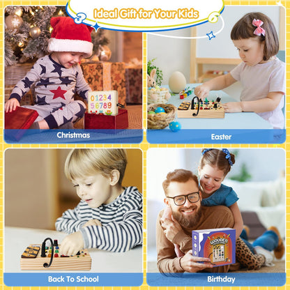 Montessori Toddler Pinboard with 27 LED Lights - BrightMinds-Nora Luxe