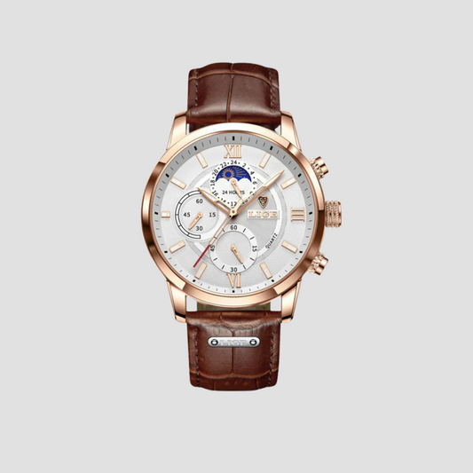 Traditional Leather Strap Quartz Men's Watch - Pexav