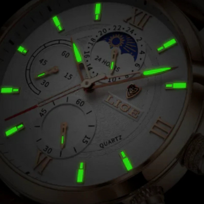 Traditional Leather Strap Quartz Men's Watch