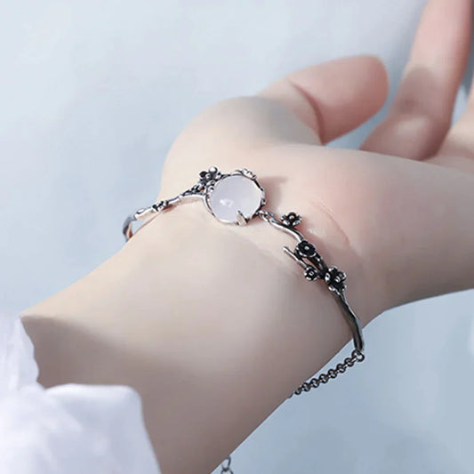 Classic Sterling Silver Moonstone Bracelet - Pexav